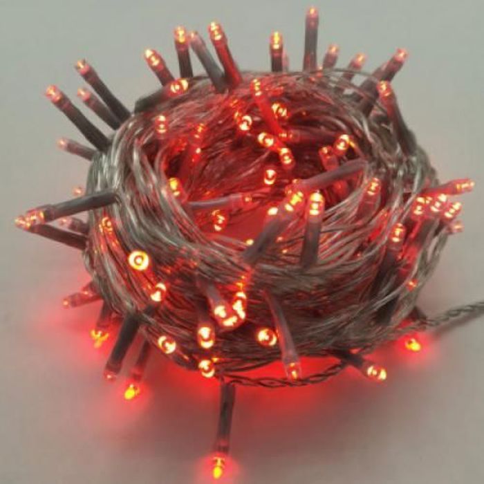 Guirlande lumineuse - Non spécifié - 10 m - 100 LED rouges - Câble transparent - Noël