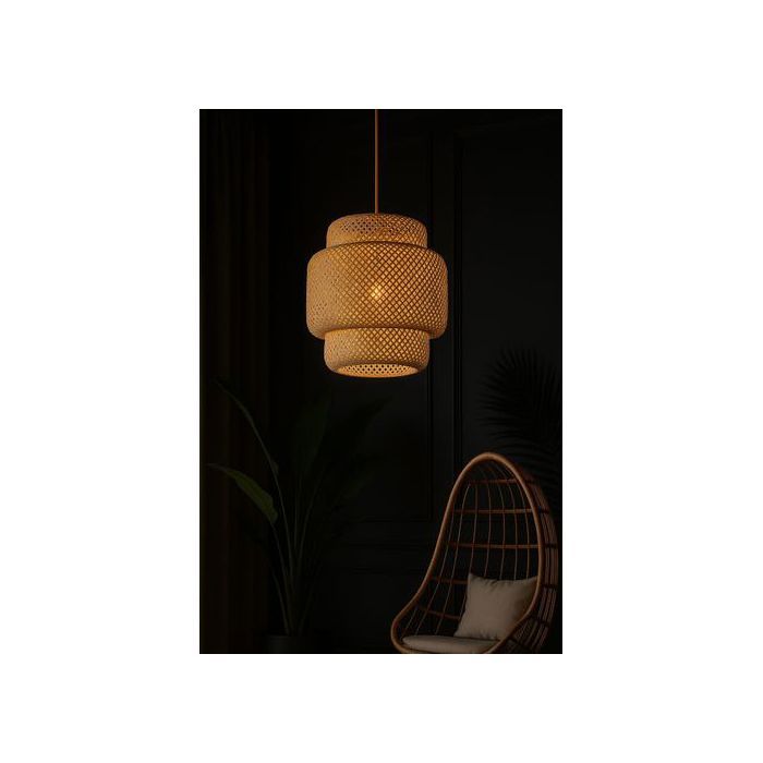 Lustre en bambou tissé rotin 30X35CM -E27-