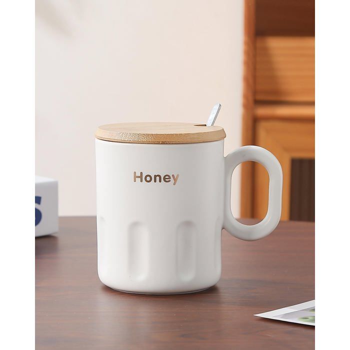 Tasse en céramique - MIEVIC - HY-1314-4 - Effet bois - Capacité généreuse - Design élégant