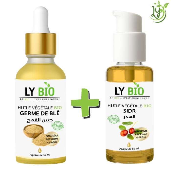 LYBIO PACK HUILE GERME DE BLE 50ML - PIPETTE + HUILE SIDR 50ML - POMPE
