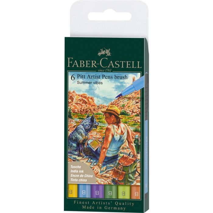 Feutres - Faber-Castell - Pitt Artist Pen - Summer vibes - Etui de 6 feutres