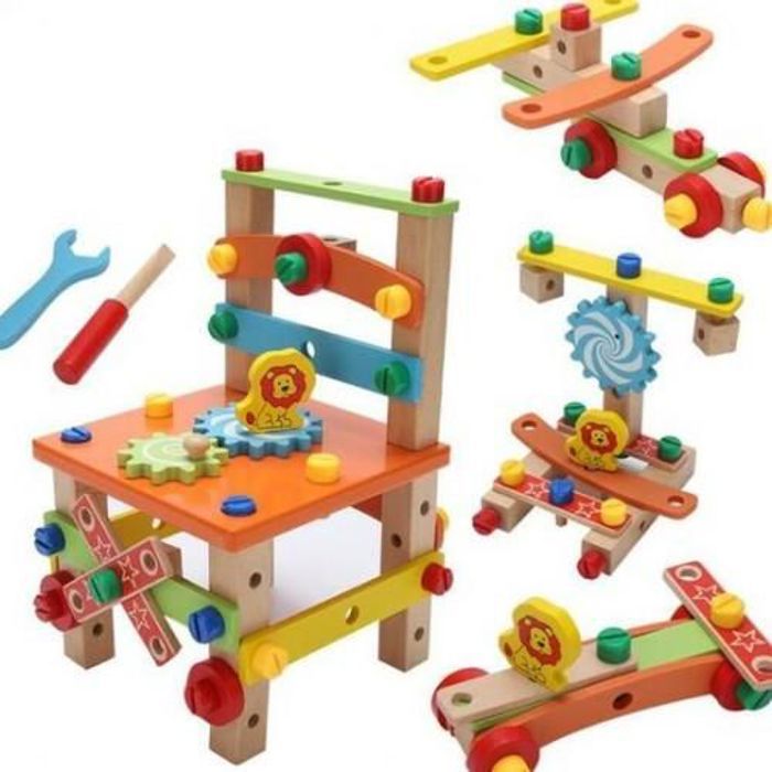 Jeux en bois - Rwt-165 - Chaise d'assemblage - Éducatif - Développement des compétences