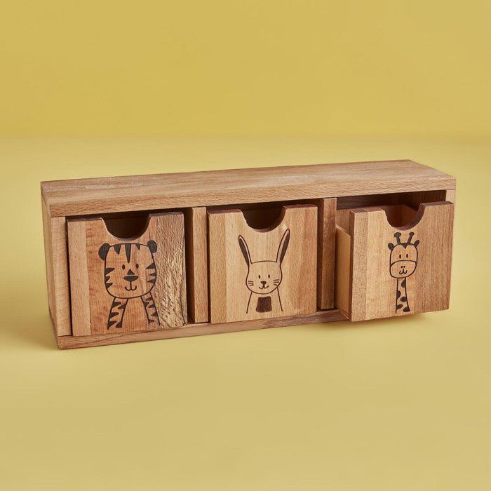 Organisateur d'animaux avec 3 tiroirs (12x35x10 cm)