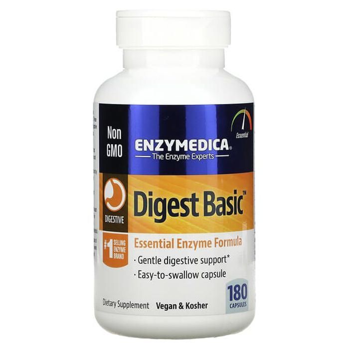 Enzymedica - Digest Basic, Essential Enzyme Formula, 180 Capsules