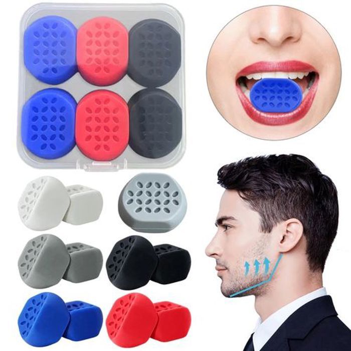 6Pcs Silicone Jaw Line Exerciser Ball 40/50/60LBS Facial Muscle Trainer JawLine Chew Ball Training