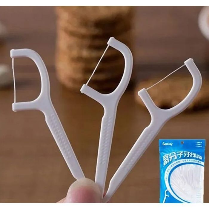 Cure-dents - Floss - Pack de 100 - Ultra-fin - Double tête - Jetable