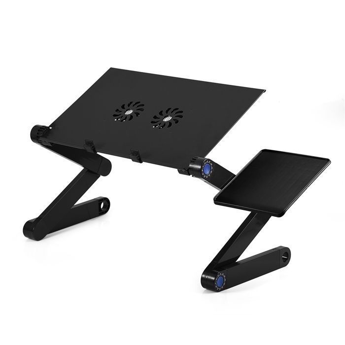 Table T8 d'ordinateur portable,Réglable,Pliable,Support Souris,Double Ventilateurs de refroidissement