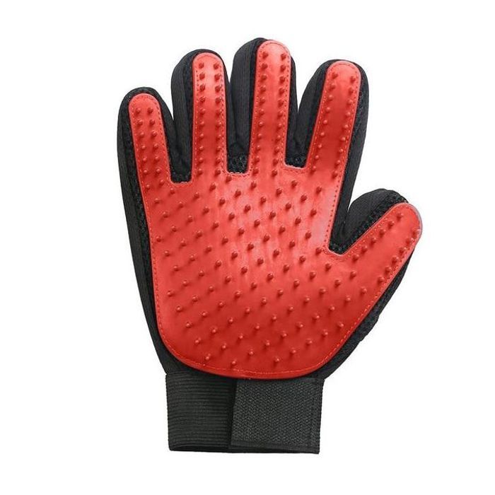 Gants de brossage pour animaux - rouge