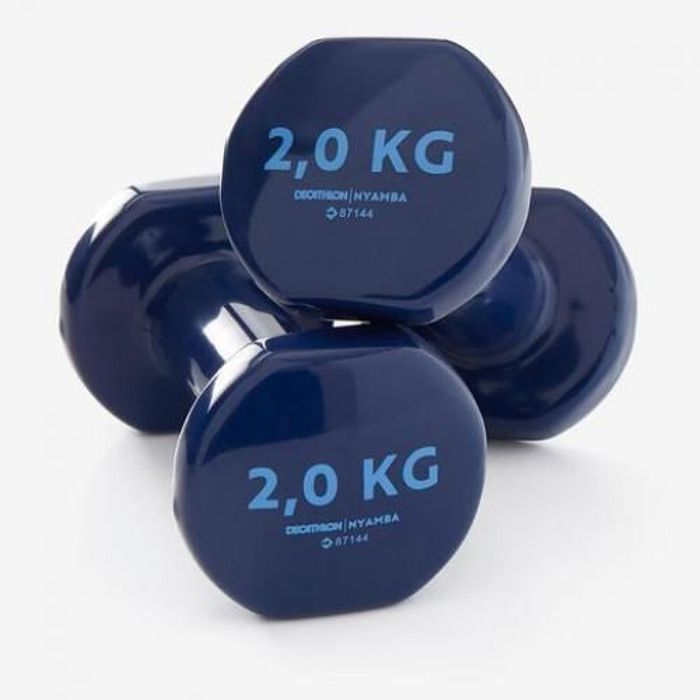 Haltères - Tonedumbell - 4kg - 2 x 2kg - Prise en main parfaite - Polyvalentes - Couleur bleue