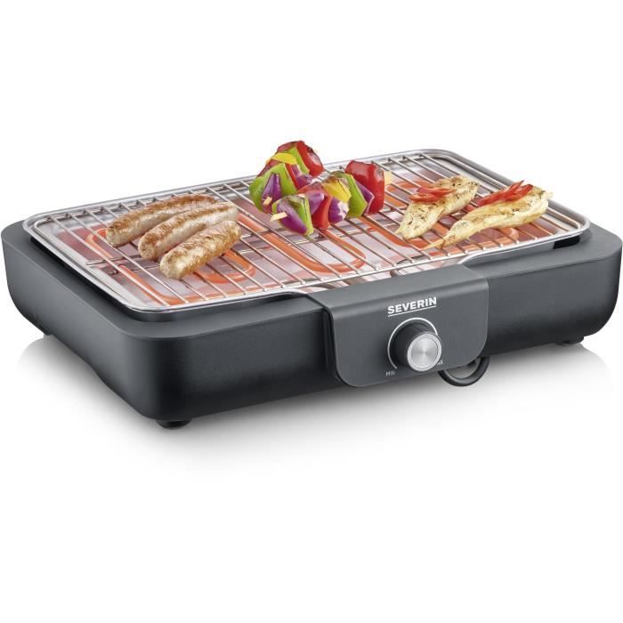 Barbecue électrique SEVERIN - PG8554 - Surface de cuisson 37x29 cm - Thermostat réglable - 2300W