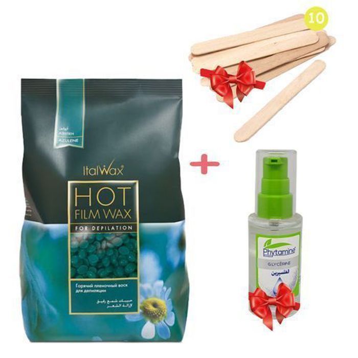 Italwax FILM WAX  1KG + 10 Spatules + Huile de glycérine Gratuitement