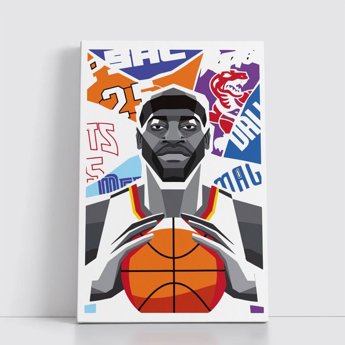 Tableau NBA sur Toile – Affiche Murale 25x40 cm avec Équipes et Joueurs Légendaires du Basket 27