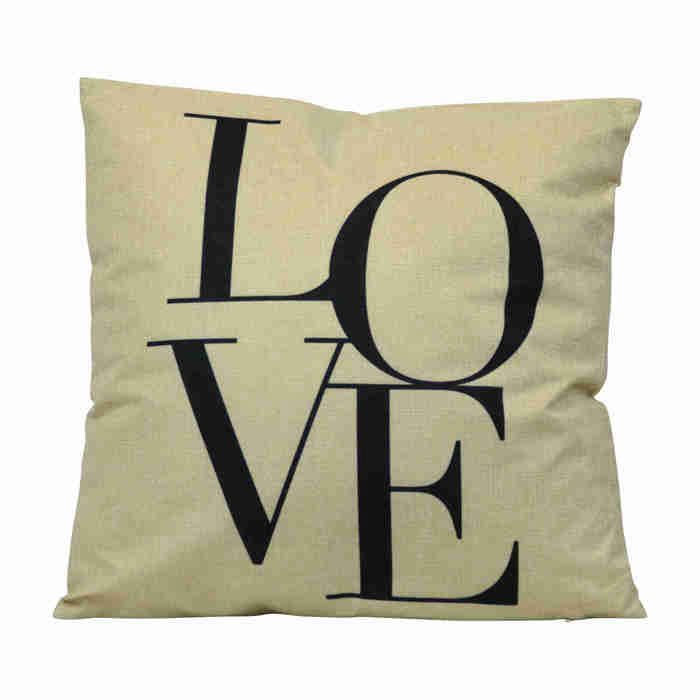 Coussin - Modern Love - 45x45 cm - Coton - Fermeture éclair - Design contemporain