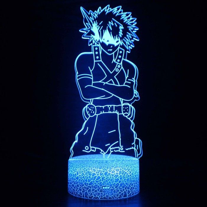 Lampe LED 3D - My Hero Academia - Katsuki - Télécommande - Effet hologramme - 7 couleurs