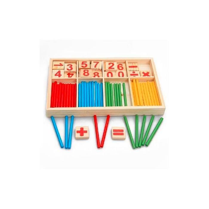 Jouet d'Éveil Montessori - Bâtonnets Numériques en Bois