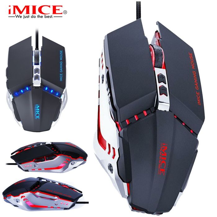 Souris optique de jeu gaming mouse , Macros personnalisés, USB, filaire, 3200 ug I, pour ordinateur portable, PC, lumière respirante