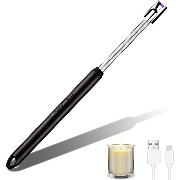 briquets électrique rechargeable par USB, Sans flamme -  barbecue, cuisinière, camping, cheminée  (coloure aléatoire)