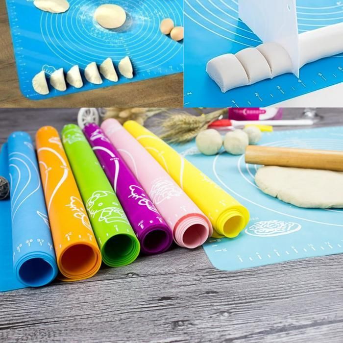 Tapis de cuisson silicone mesures integrees (Couleur aléatoire)