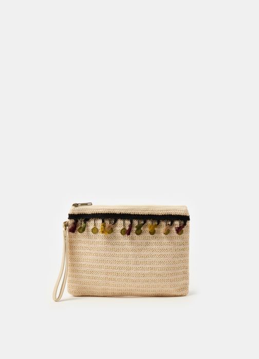 Sac à Main - OVS - SACS-PAILLE - Blanc à Rayures Bleues - Légers et Résistants - Tendance Été