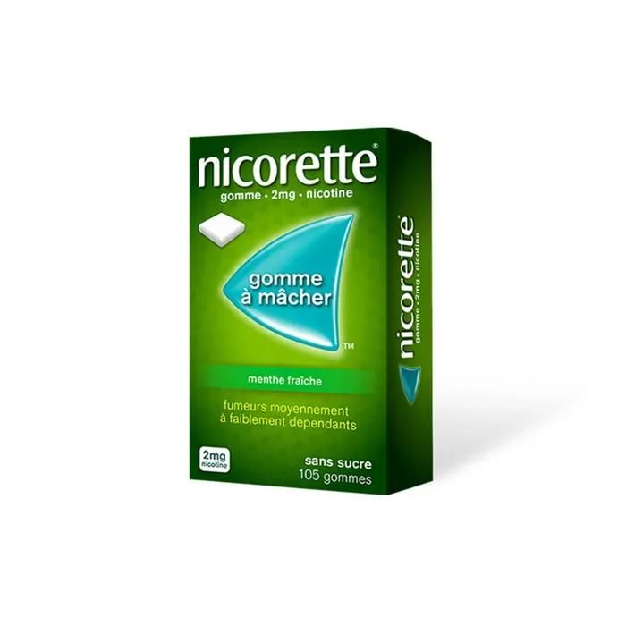 Nicorette Menth Fraiche Gomme à Mâcher — 105 pièces, 2 mg