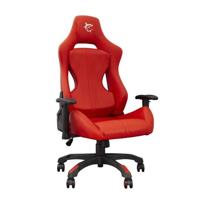 Chaise de jeu - WHITE SHARK - Monza Rouge - Ergonomique - Simili cuir - Réglable en hauteur