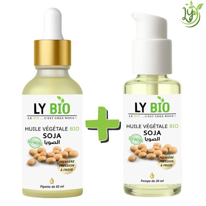 Huile Végétale - LYBIO - Soja - 50ml - Pipette + Pompe - Hydratant