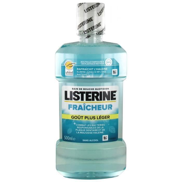 -Listerine Bain de Bouche Fraîcheur Intense Menthol 500 ml
