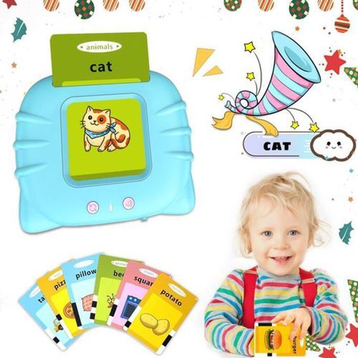 Jouets électroniques d'orthophonie de 224 Mots, Cartes Flash parlantes, couleur aliatoire