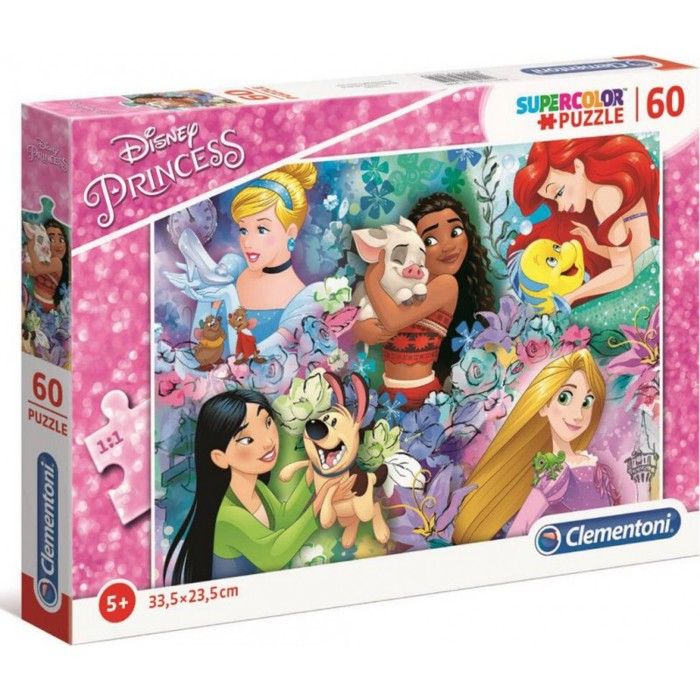 Puzzle Animaux Princesse Disney - CLEMENTONI - 60 pièces - Multicolore - Pour Enfant