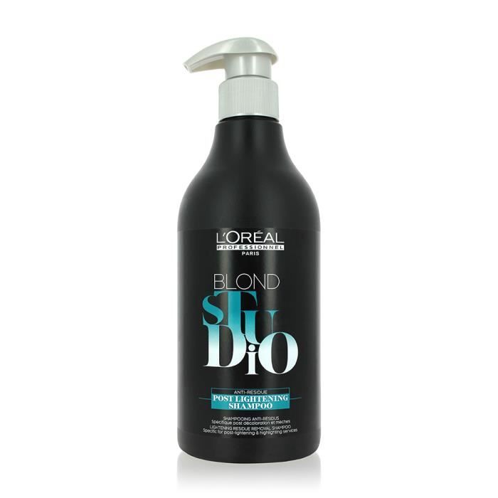 L'Oréal Professionnel Blond Studio, Shampoing optimiseur Platino 500ml, cheveux blond, gris, blanc , Shampoing Déjaunisseur