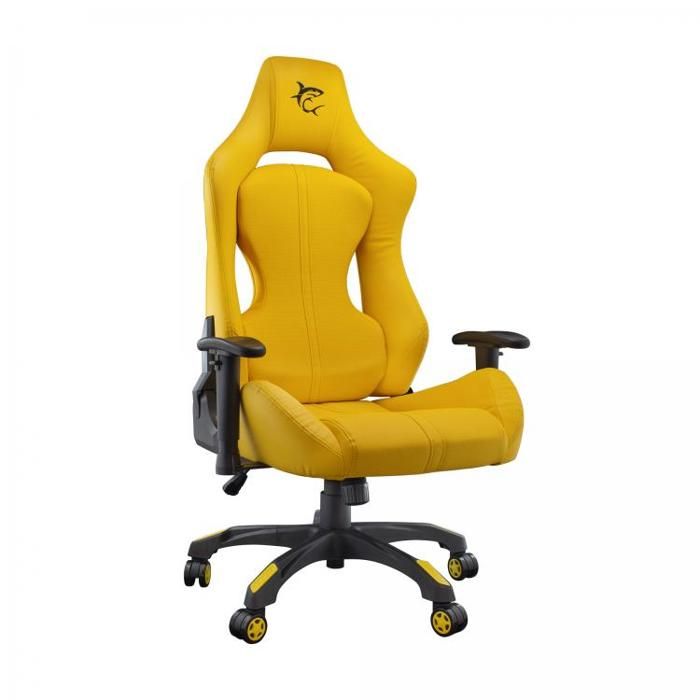 Chaise de jeu - WHITE SHARK - Monza Jaune - Accoudoirs 2D ajustables - Confort optimal - Poids jusqu'à 130 kg