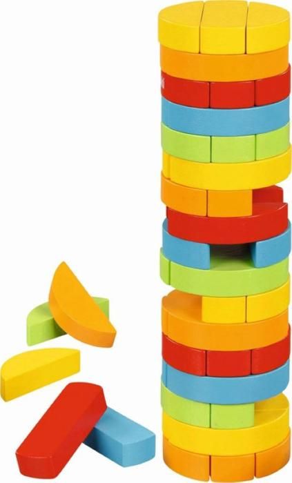 Jeu d'adresse tour bancale, rond (jeu d'enfant)