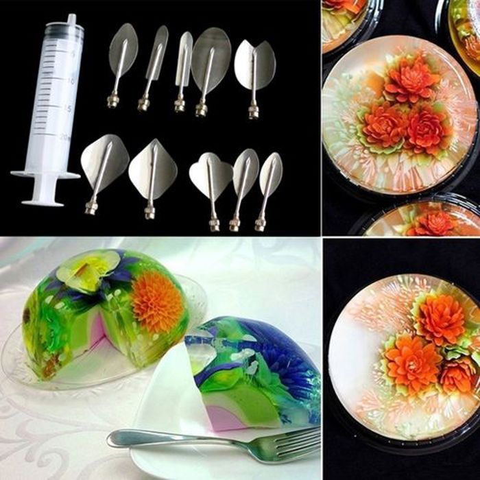Ensemble d'outils en Art floral pour gelée 3D Gélatine Art type B, décoration de gâteau