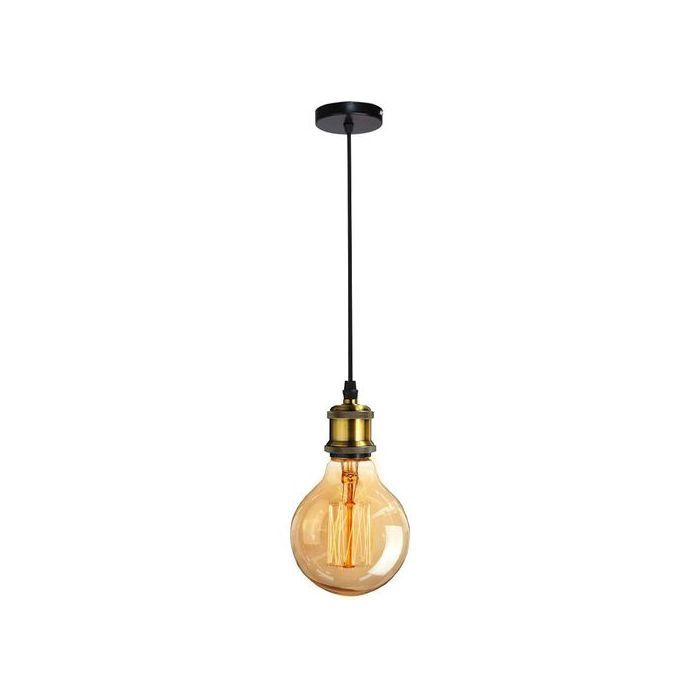 Suspension vintage, style rétro industriel ,douille E27, noir laiton chromé