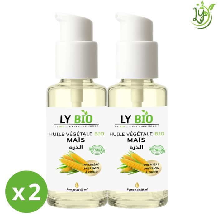 Soin Végétal - LYBIO - Huile de Maïs - 50ml - Lot de 2 - Nourrissant pour Cheveux et Peau