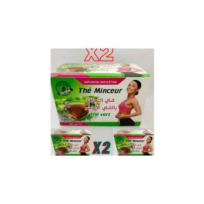 Minceur sachets Thé vert pour perdre du poids et graisse (24 sachets x2)