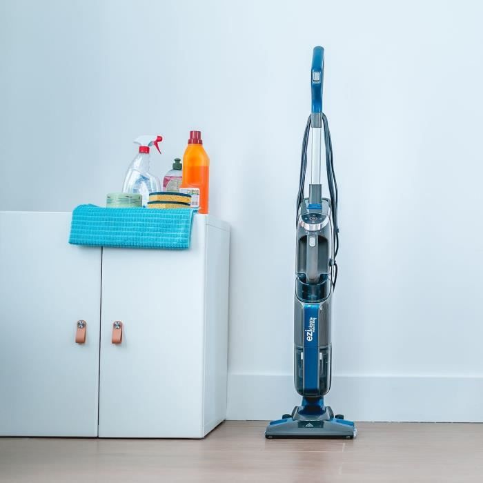Balai aspirateur vapeur - EZICLEAN - CYCLOSTEAM P310 - 1800 W - 35 g/min - 1 L - Noir / Bleu
