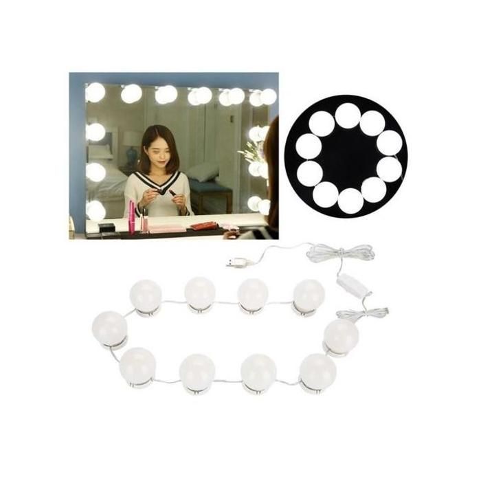 Ampoule LED Mirror Light Vanity Mirror Kit d'ampoules de phares (10 ampoules) USB 3 Mode