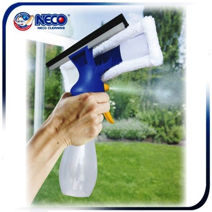 Neco Raclette pour vitres avec reservoir et épongeur