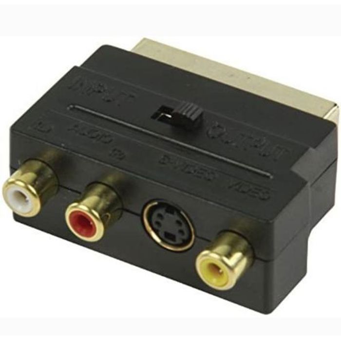 Scart Adaptor AV Block To 3 R.C.A With In/Out