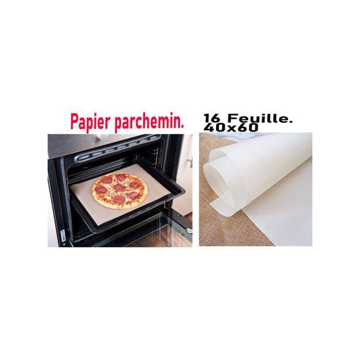 16 feuille, papier cuisine antiadhésif ,papier de cuisson blanc, 40x60