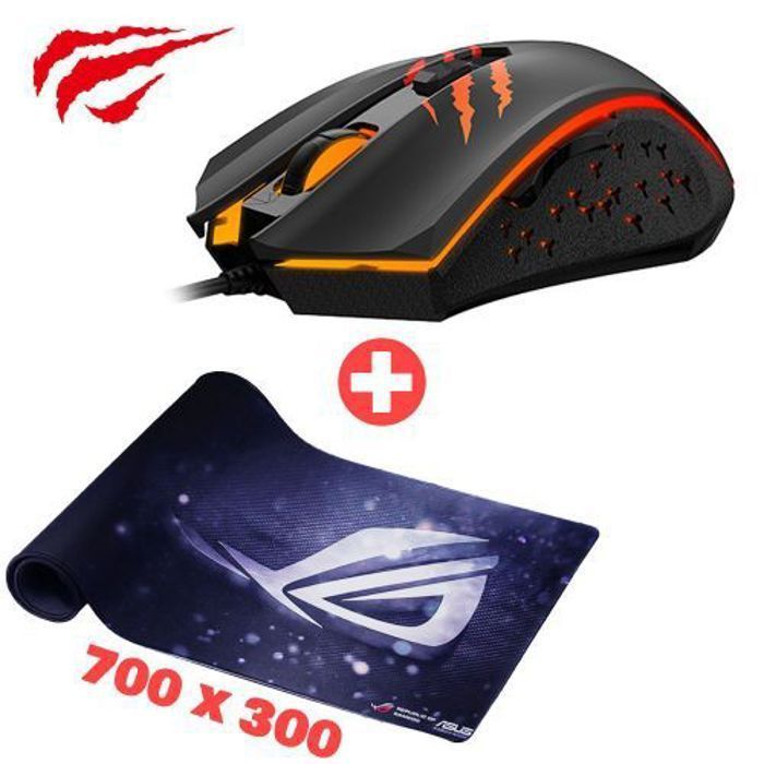 Souris gaming - RGB - 7 Boutons - 2400 DPI - Tapis Souris (Multi-Couleur/ Modèle aléatoire)