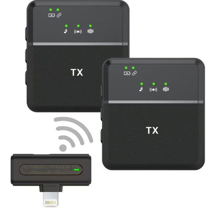 Microphone sans fil - SX8 - Lavalier - 20 mètres - 1 récepteur + 2 émetteurs - Compatible iPhone