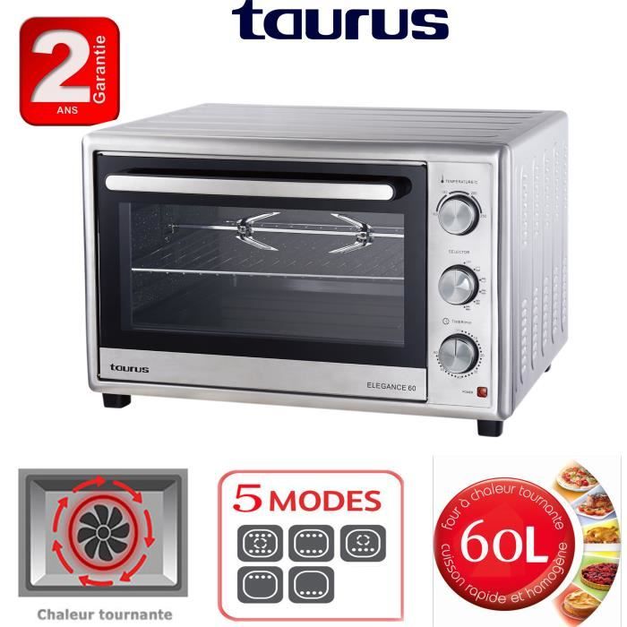Four Électrique - TAURUS - ELEGANCE 60 INX - 60L - 2200W - Autonettoyant