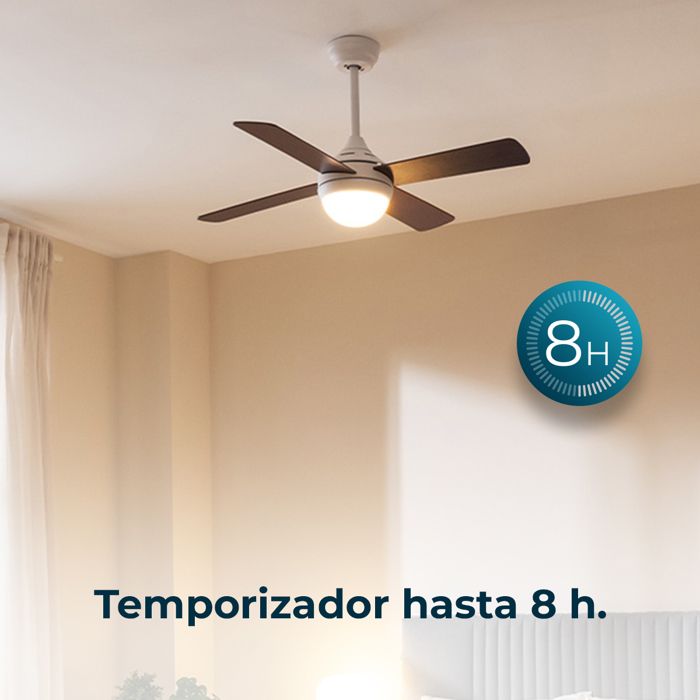 Cecotec Energysilence Aero 495 – Ventilateur Plafond 42" 55W Avec Lumière LED, Télécommande, Minuterie 8h, 5 Lames Réversibles