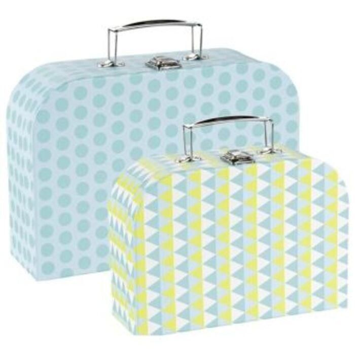 Valises avec motifs bleus