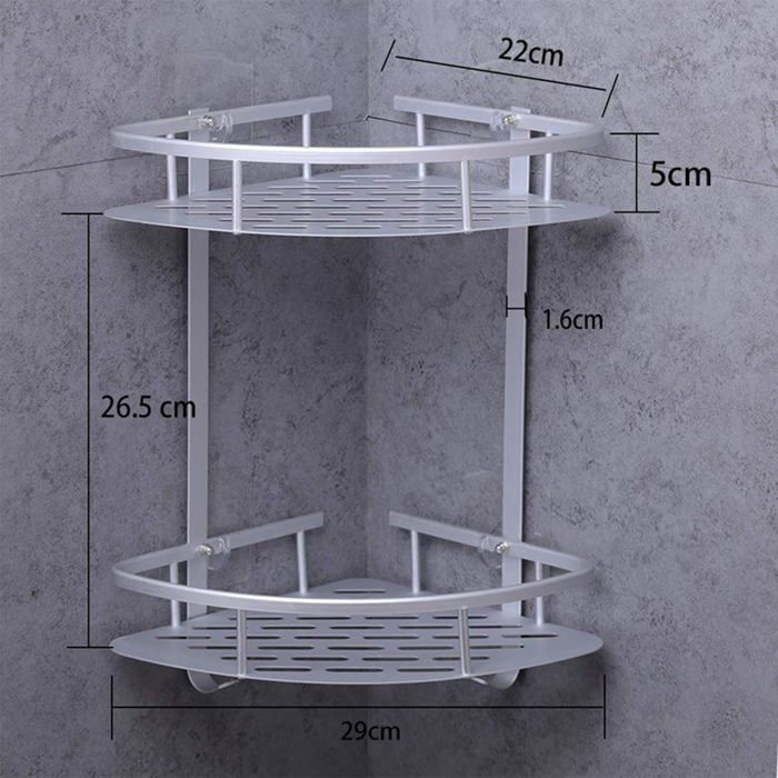 étagère de douche en aluminium 2 niveaux