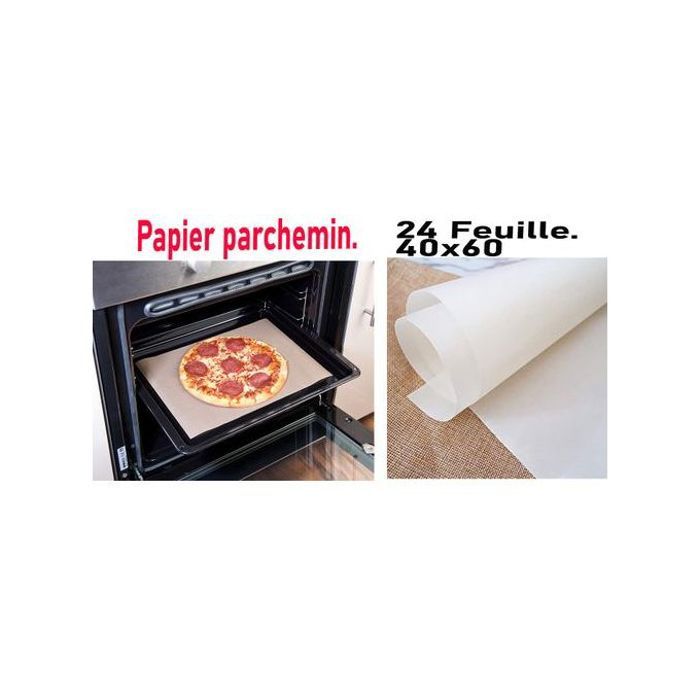 Papier cuisine parchemin antiadhésif blanc 40x60 24 feuilles