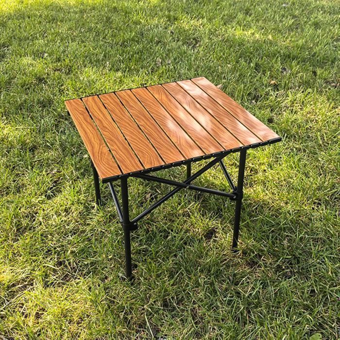 Table de Camping - YX - 1053-1 - 50x53x50 cm - Marron - Pliable et Pratique