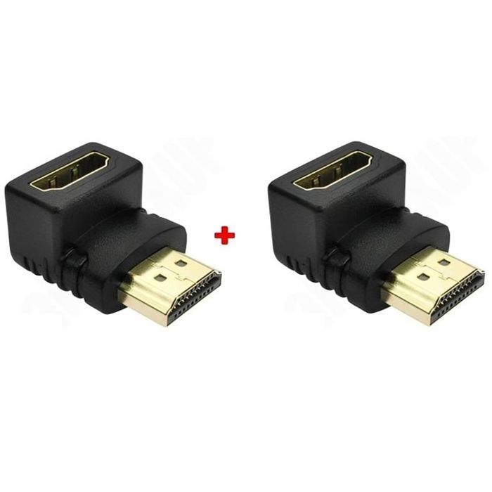 Pack Adaptateurs HDMI Male Femelle Angle Droit – Installation Facile, Zero Encombrement
